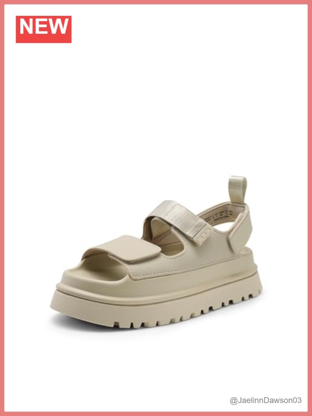 Chunky Platform Flat Sandals with Hook & Loop Straps